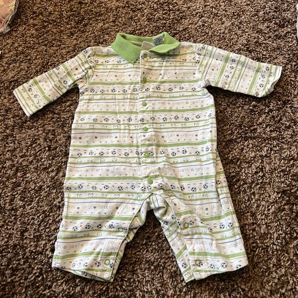 Green Striped Kids One Piece